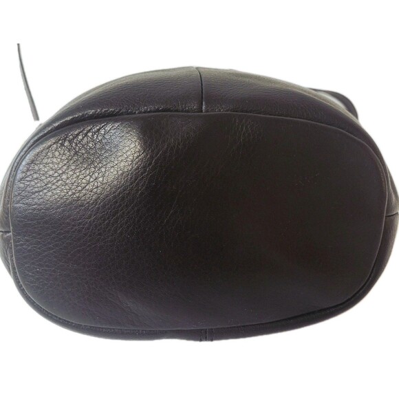 B. Makowsky Black Leather Crossbody Bag Gold Tone Hardware - Picture 8 of 10